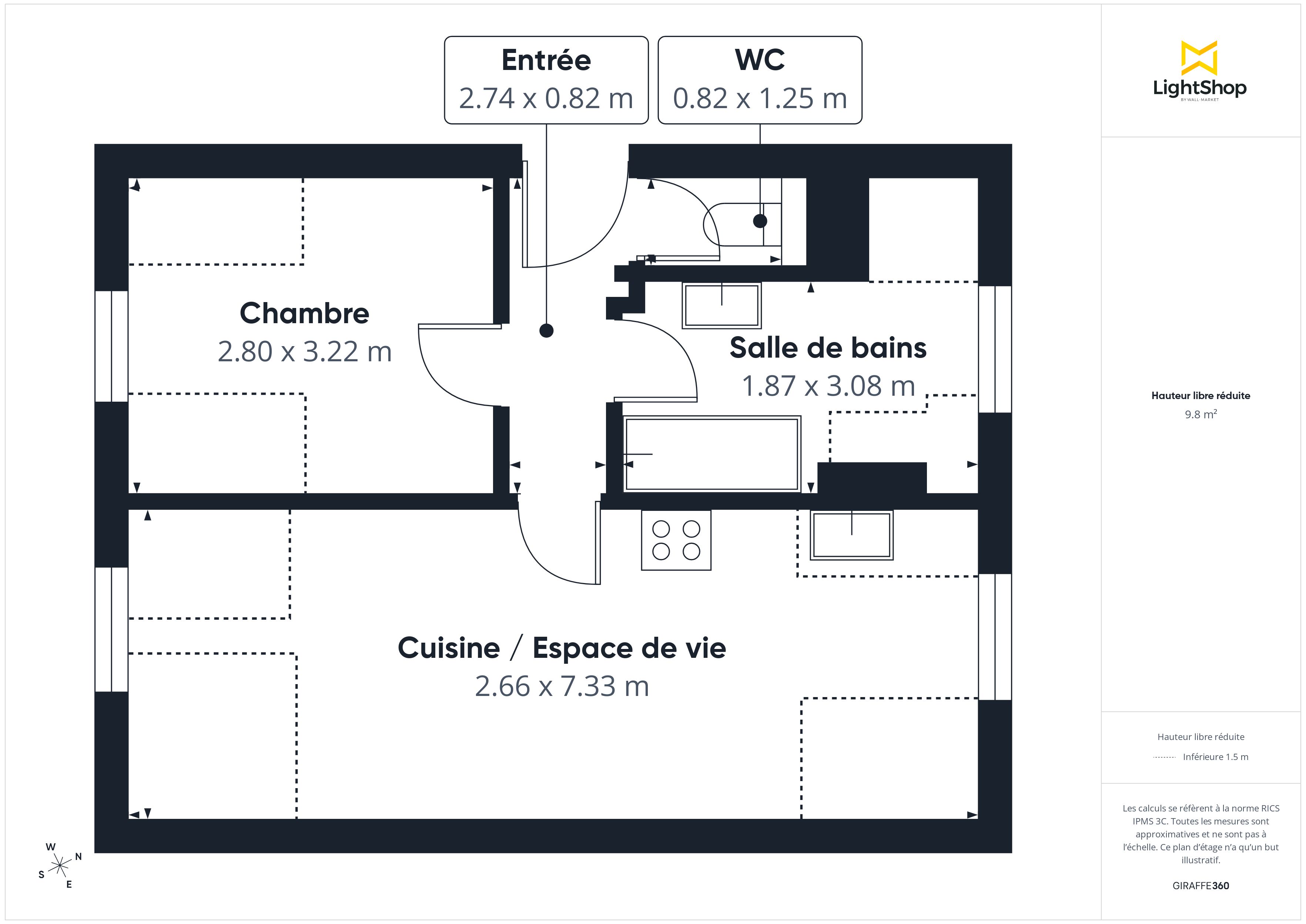 Plan 2D - Appartement 30.16 Paris