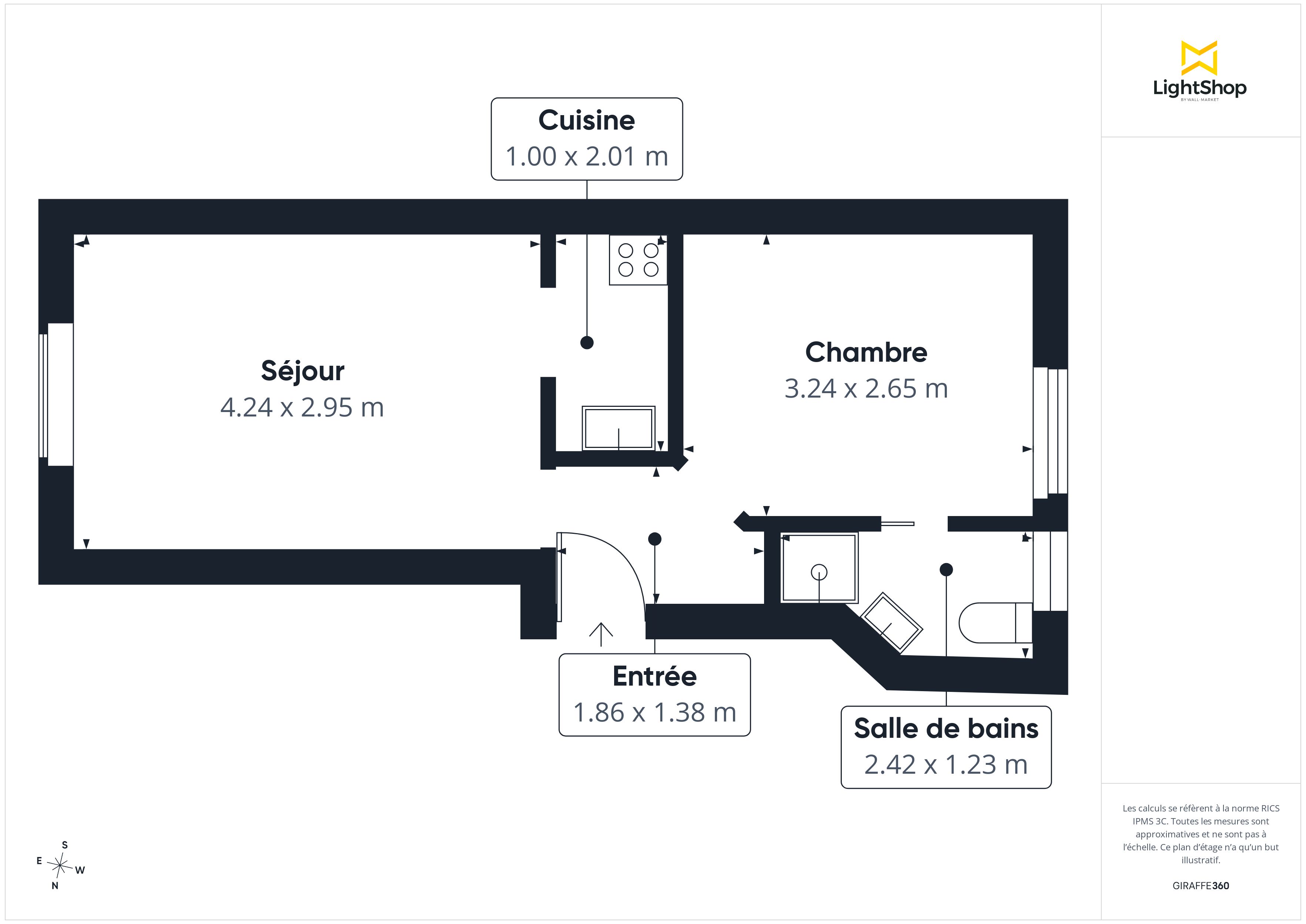 Plan 2D - Appartement 28.0 Paris