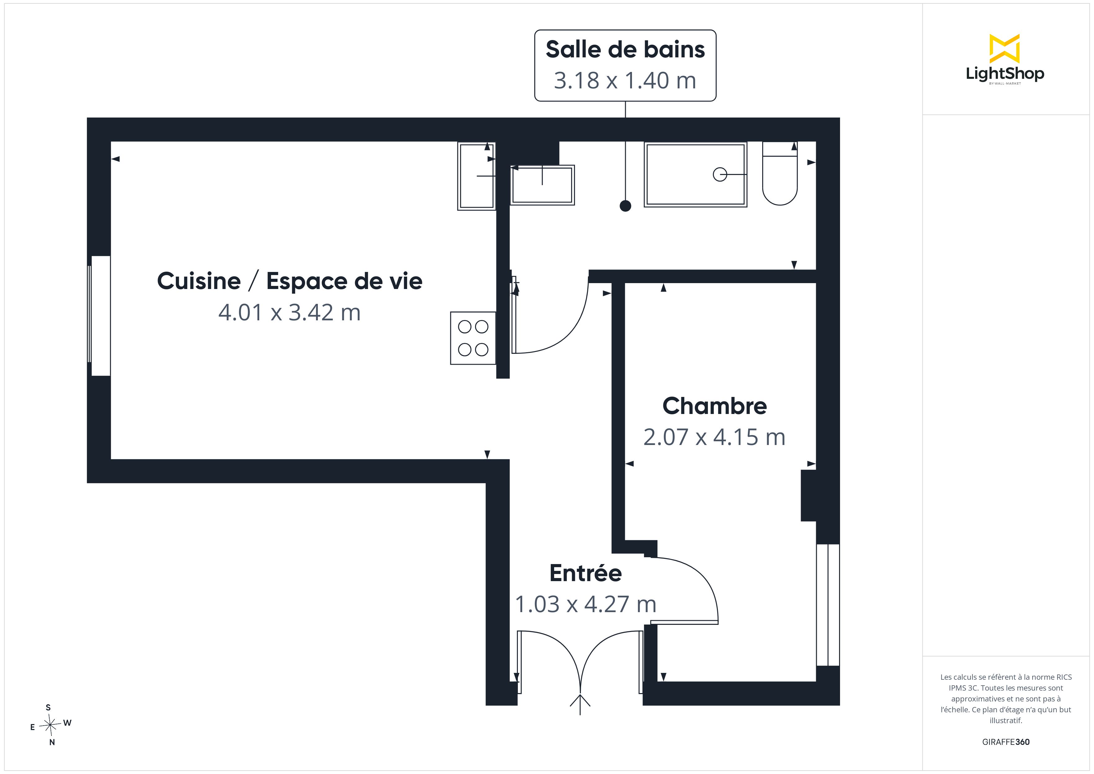Plan 2D - Appartement 31.0 Paris