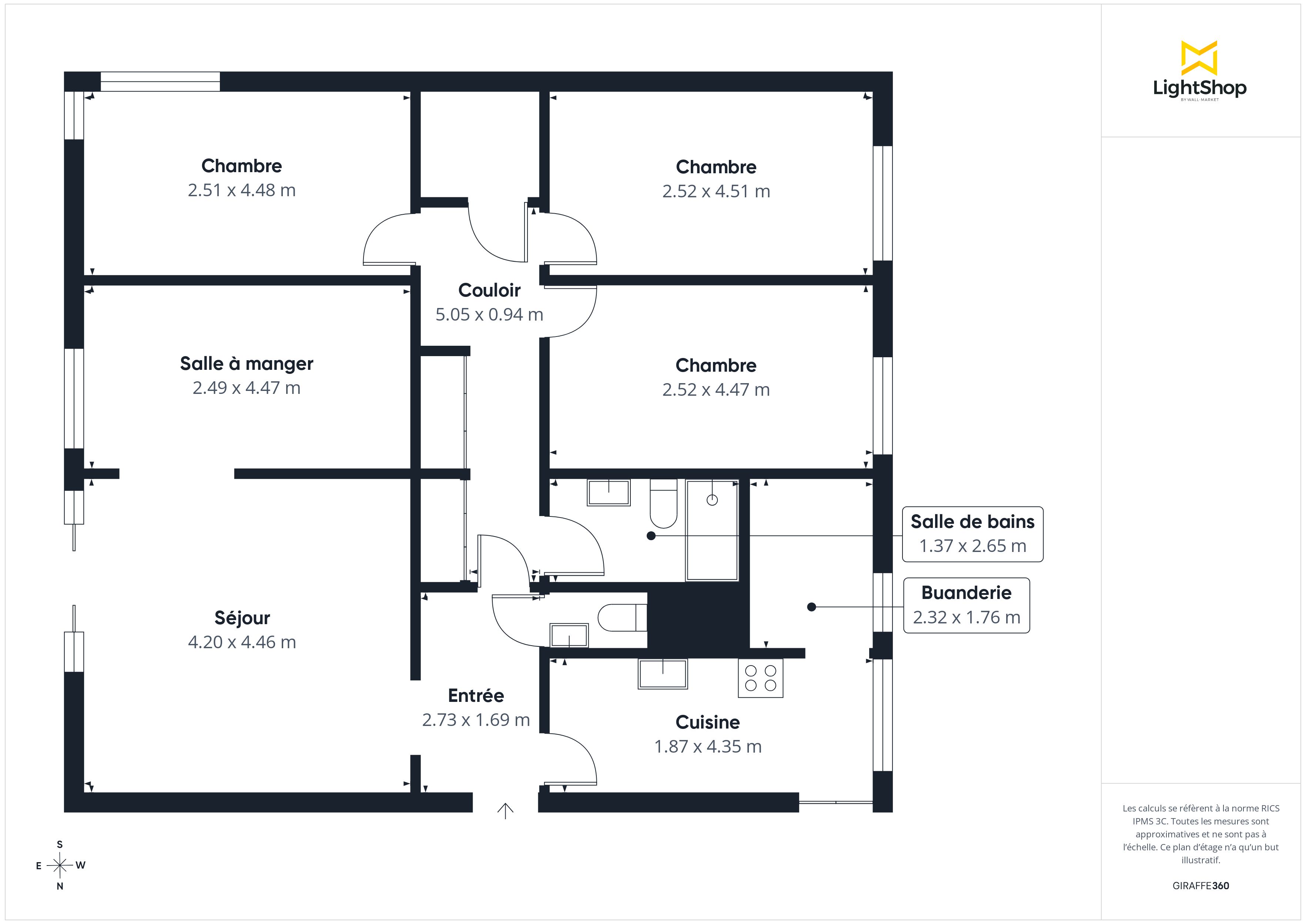 Plan 2D - Appartement 96.0 Nogent-Sur-Marne
