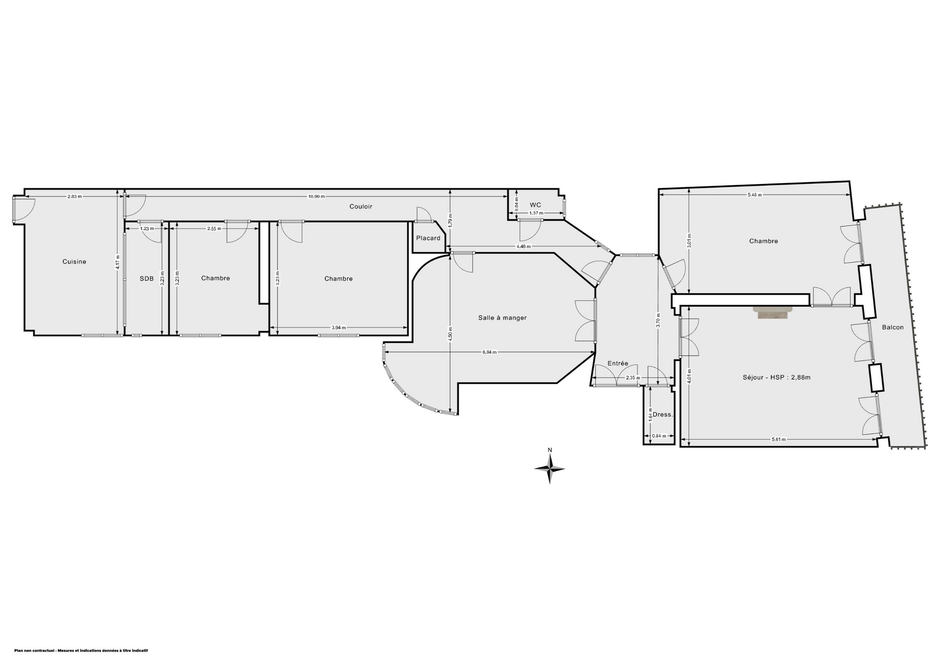 Plan 2D - Appartement 125.0 Paris