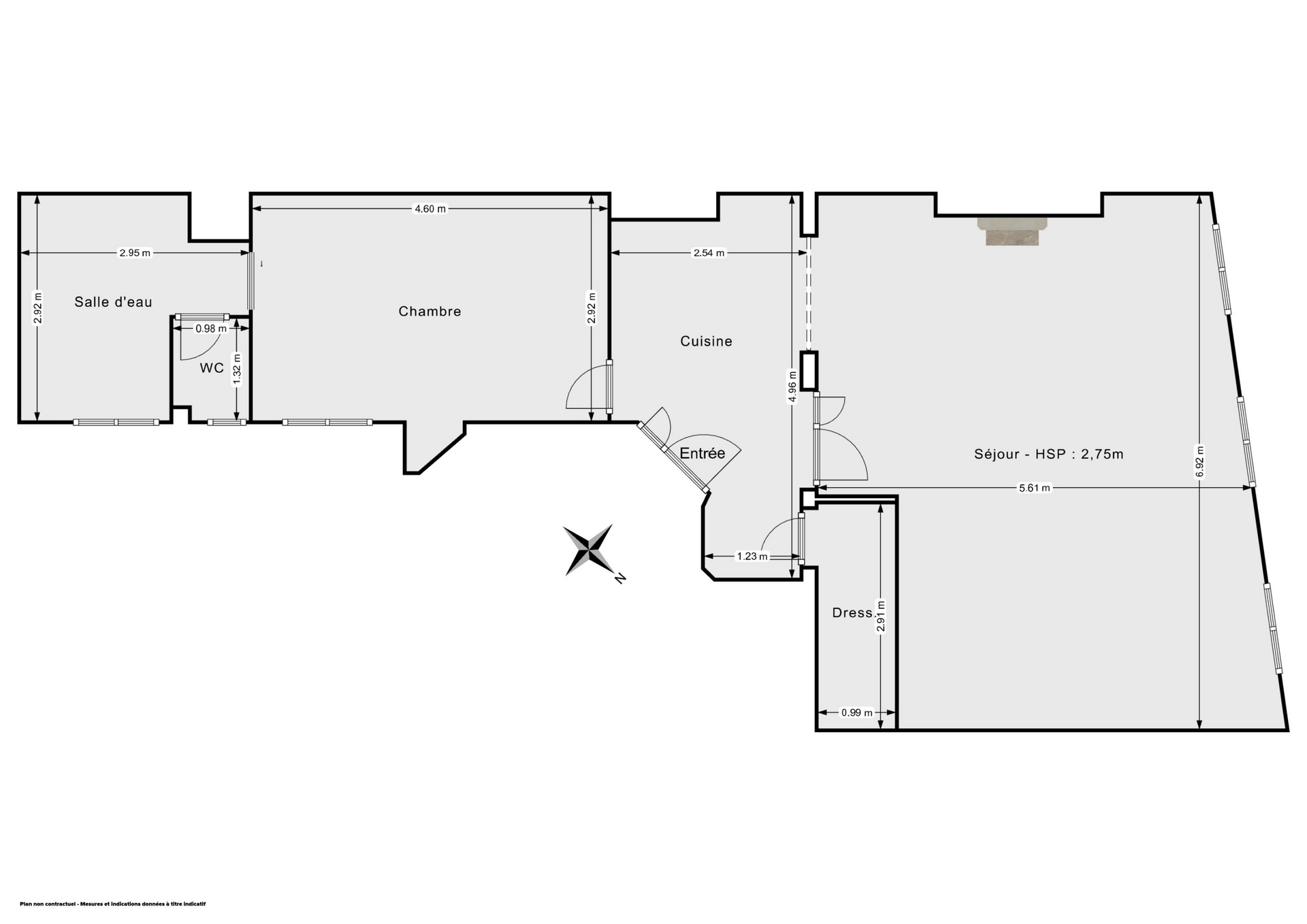 Plan 2D - Appartement 67.6 Paris