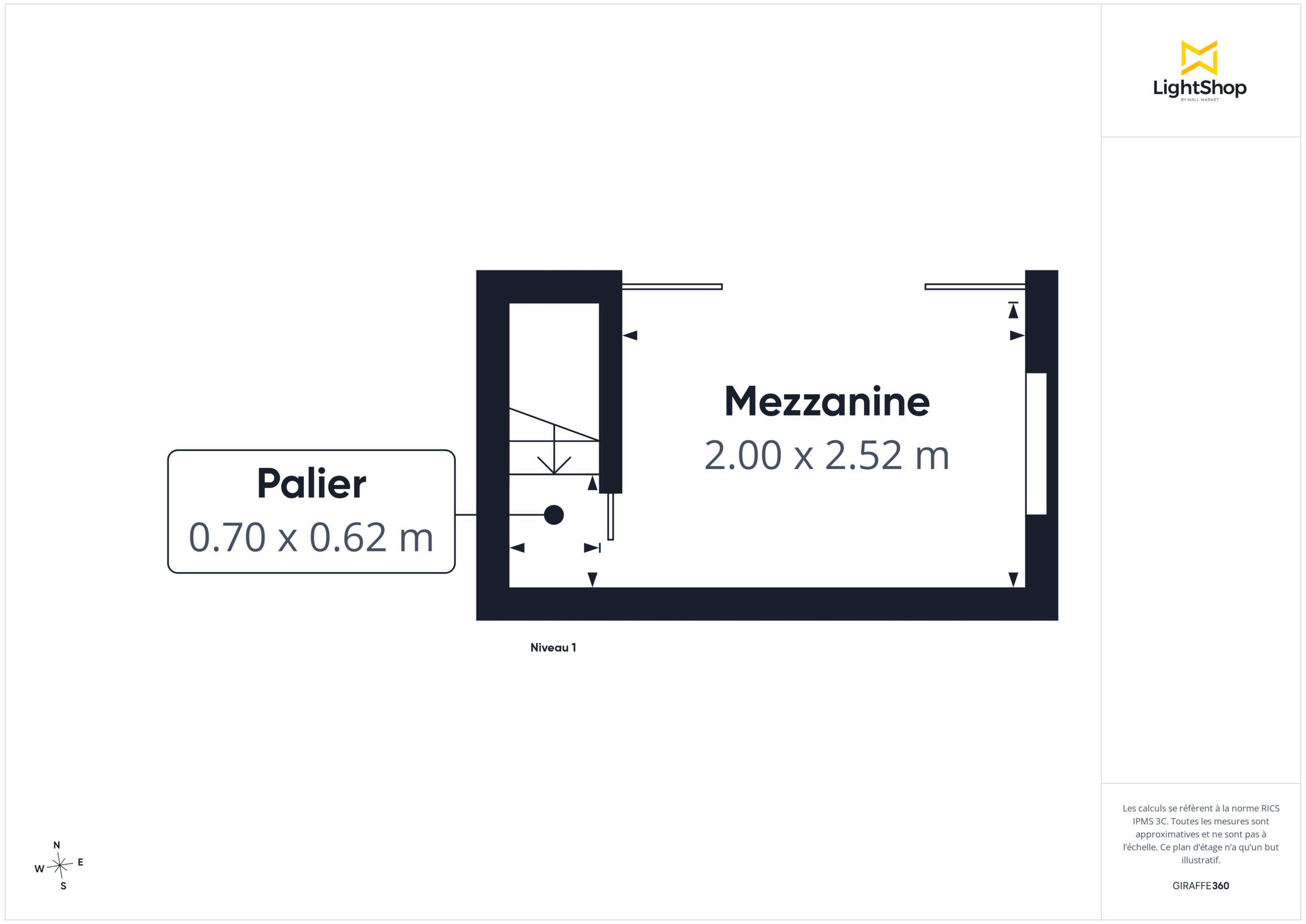 Plan 2D - Appartement 54.55 Paris