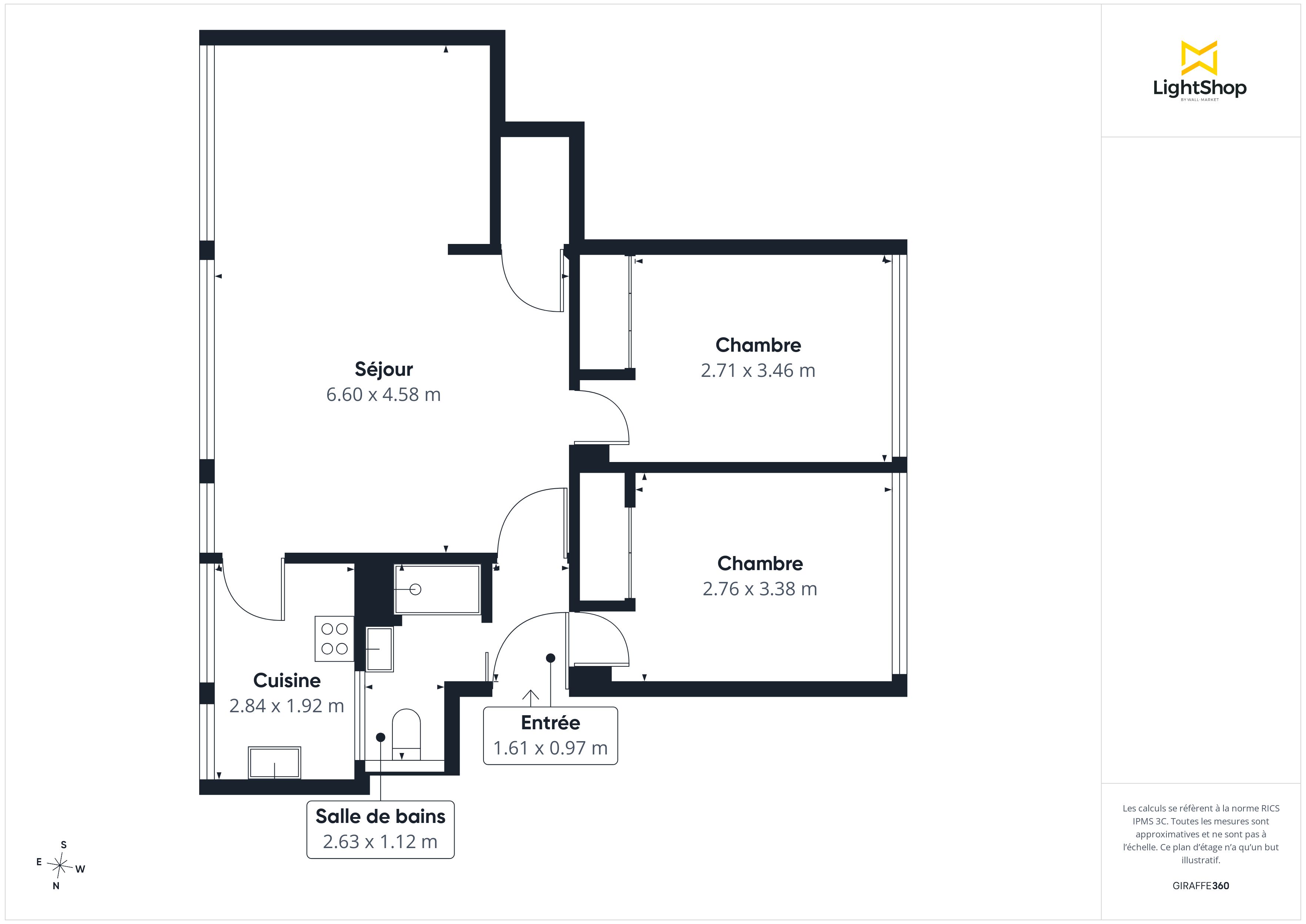 Plan 2D - Appartement 62.0 Maisons-Alfort