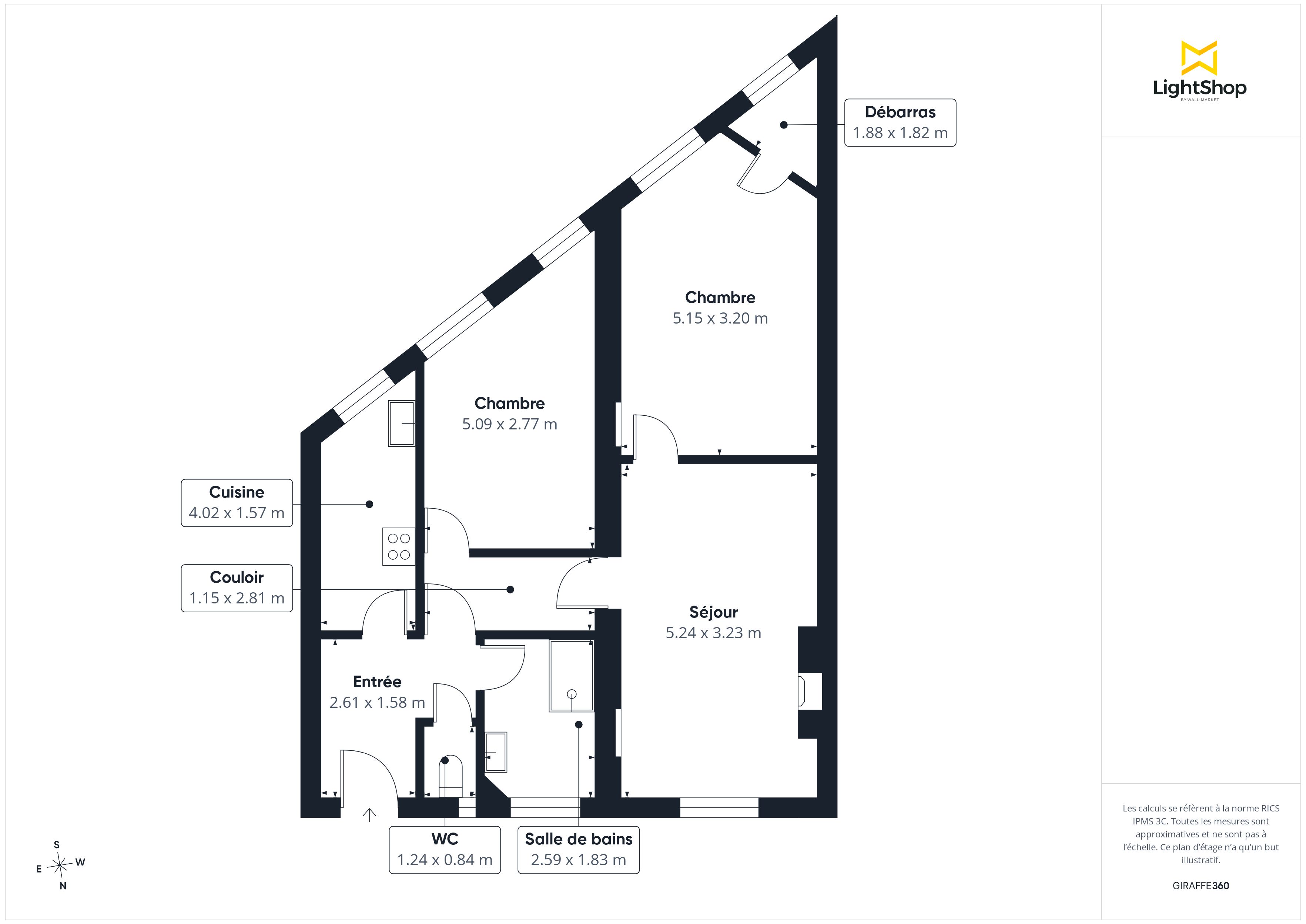 Plan 2D - Appartement 67.0 Vincennes