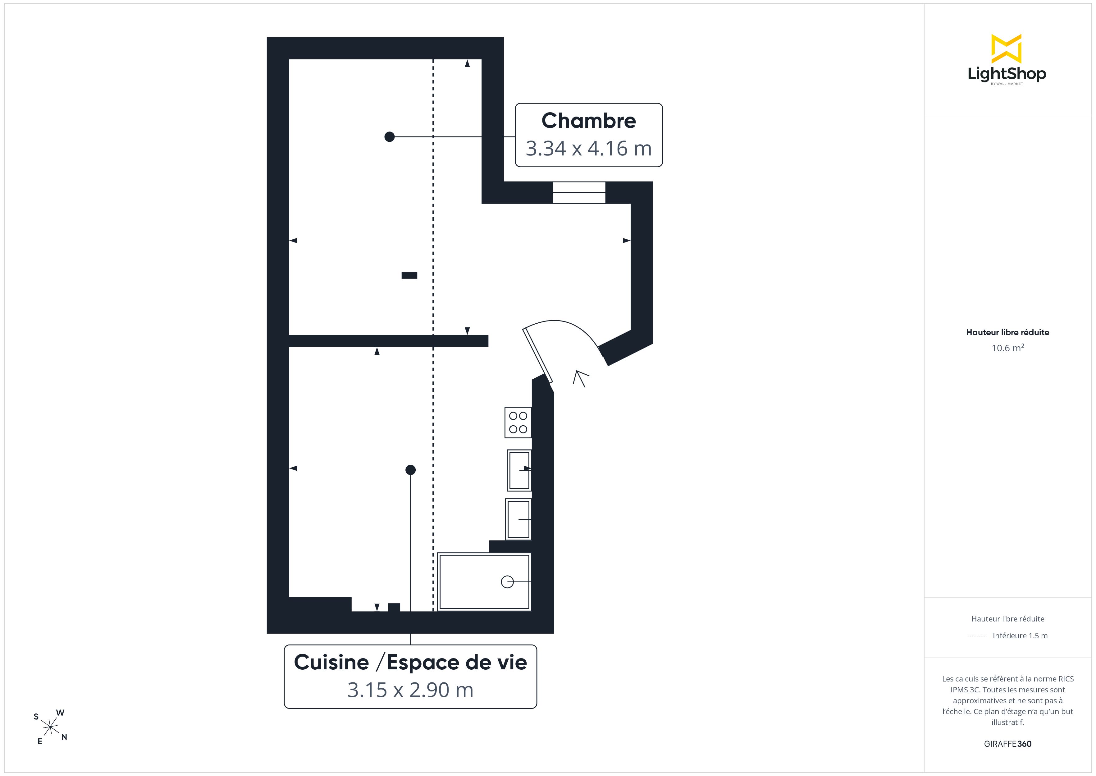 Plan 2D - Appartement 8.32 Neuilly-sur-Seine