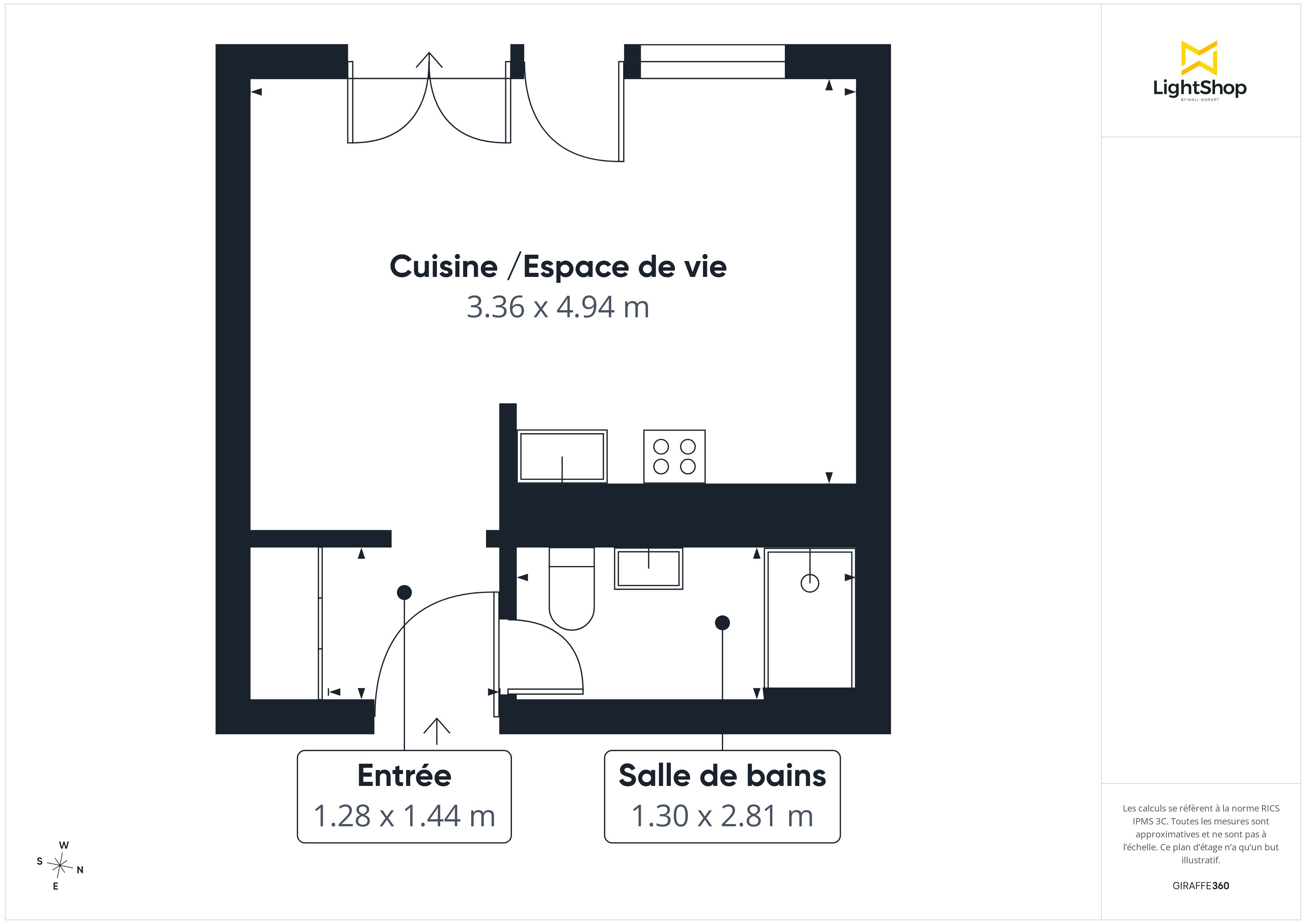 Plan 2D - Appartement 23.46 Montrouge