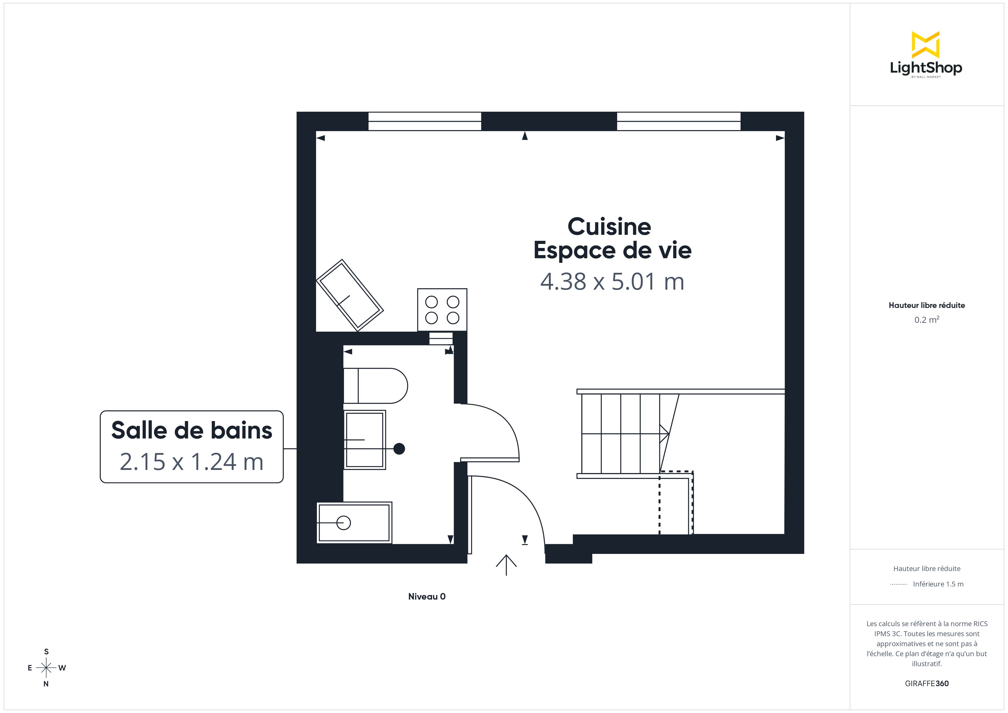 Plan 2D - Appartement 20.52 Paris