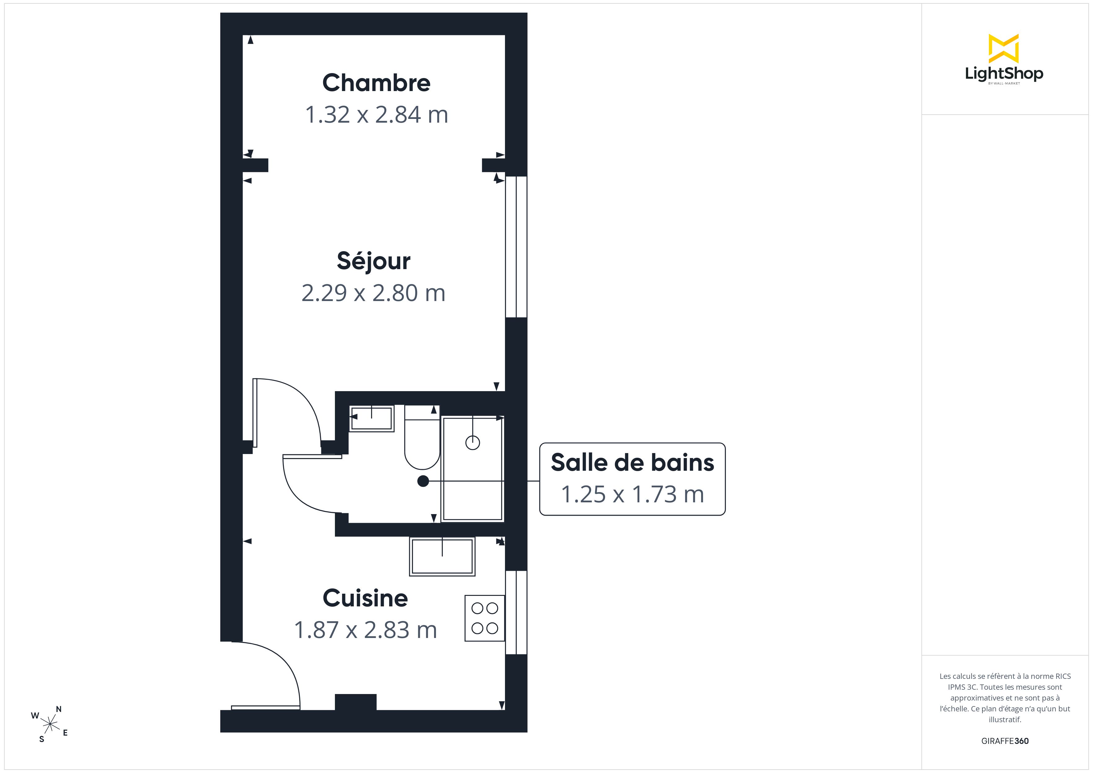Plan 2D - Appartement 19.0 Paris