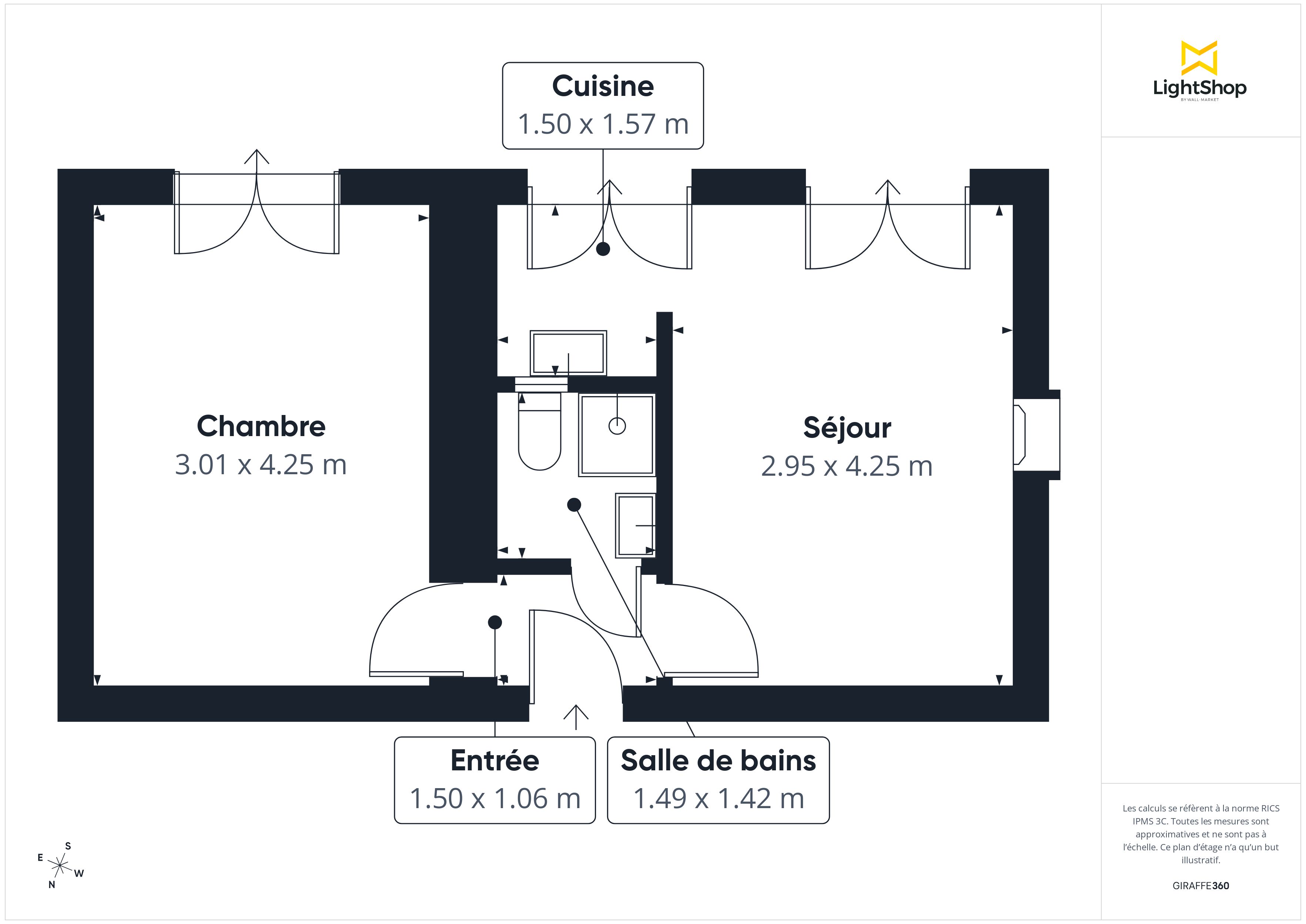 Plan 2D - Appartement 32.05 Paris