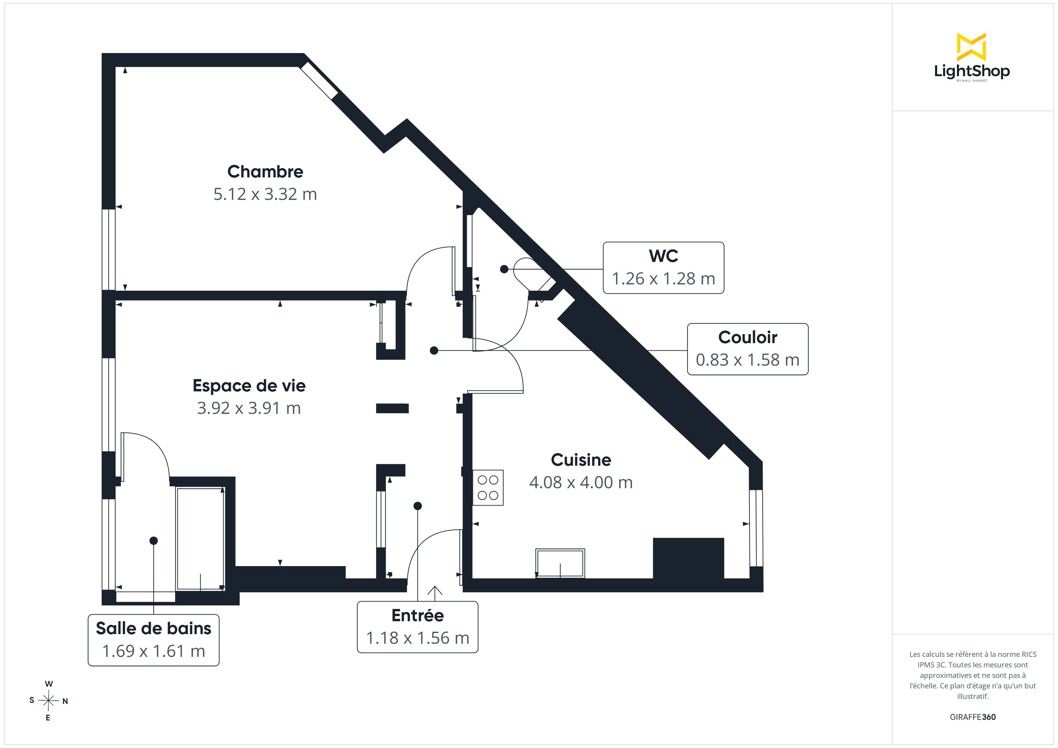 Plan 2D - Appartement 47.0 Paris