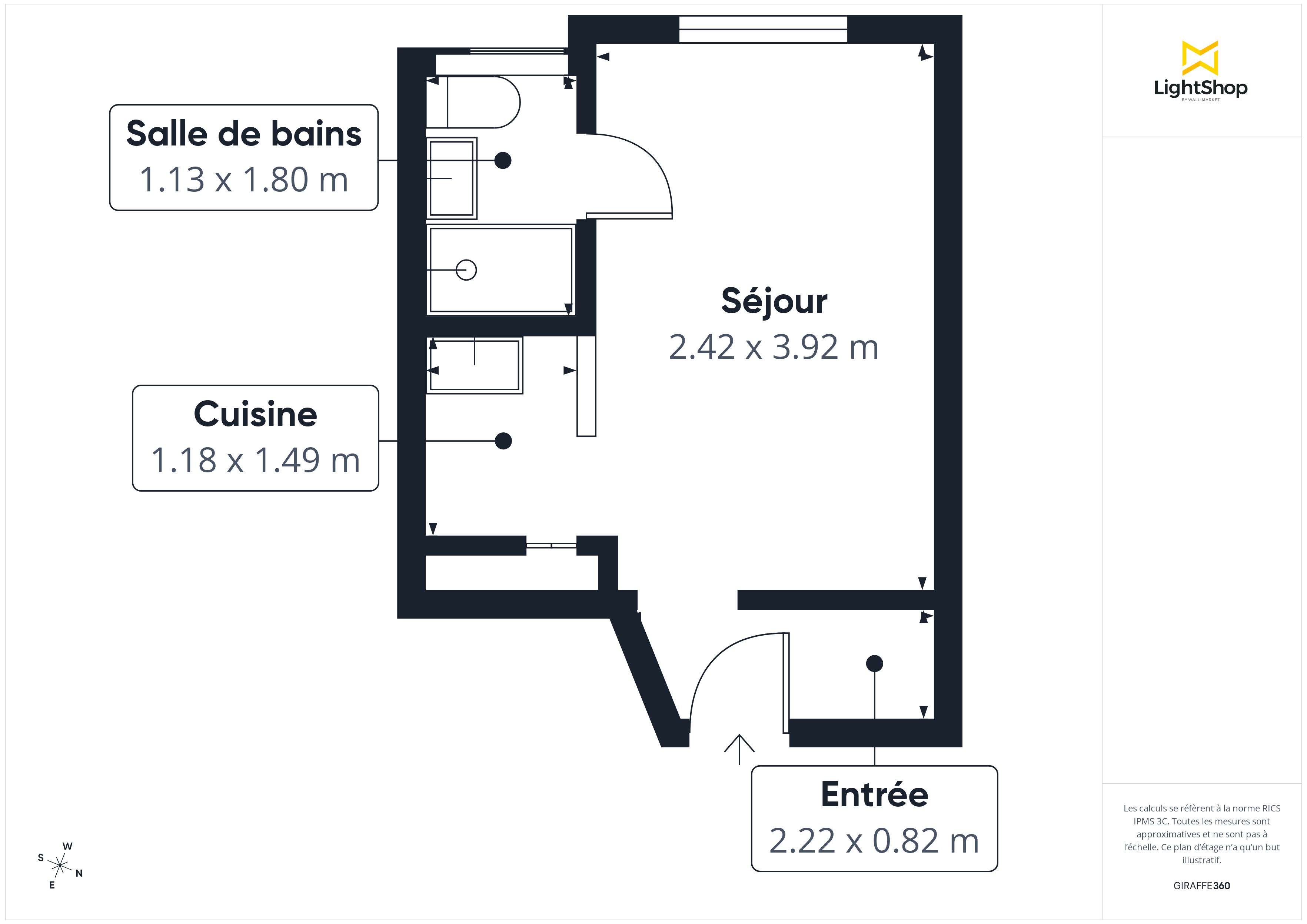 Plan 2D - Appartement 16.0 Boulogne-Billancourt