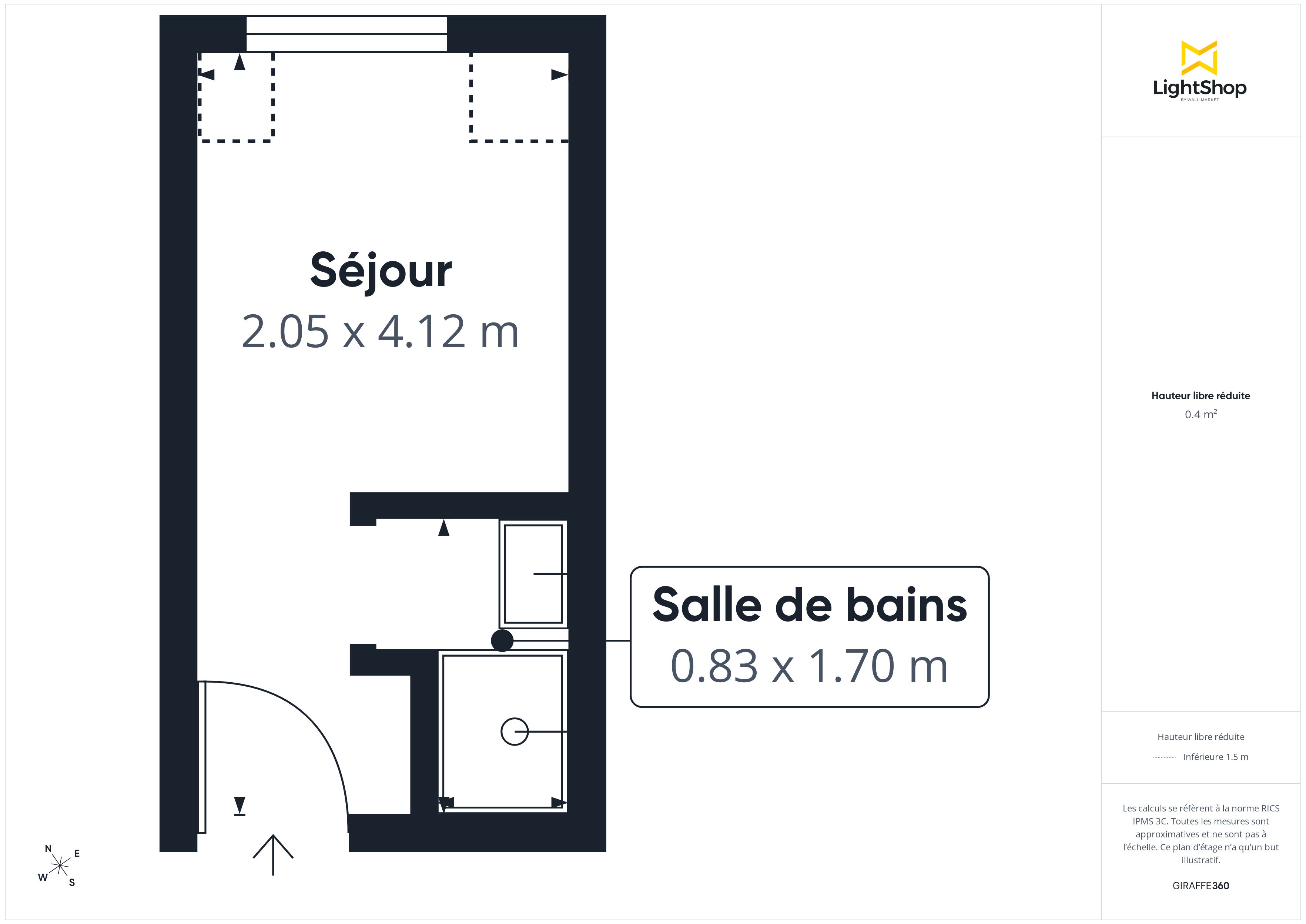 Plan 2D - Appartement 7.61 Paris