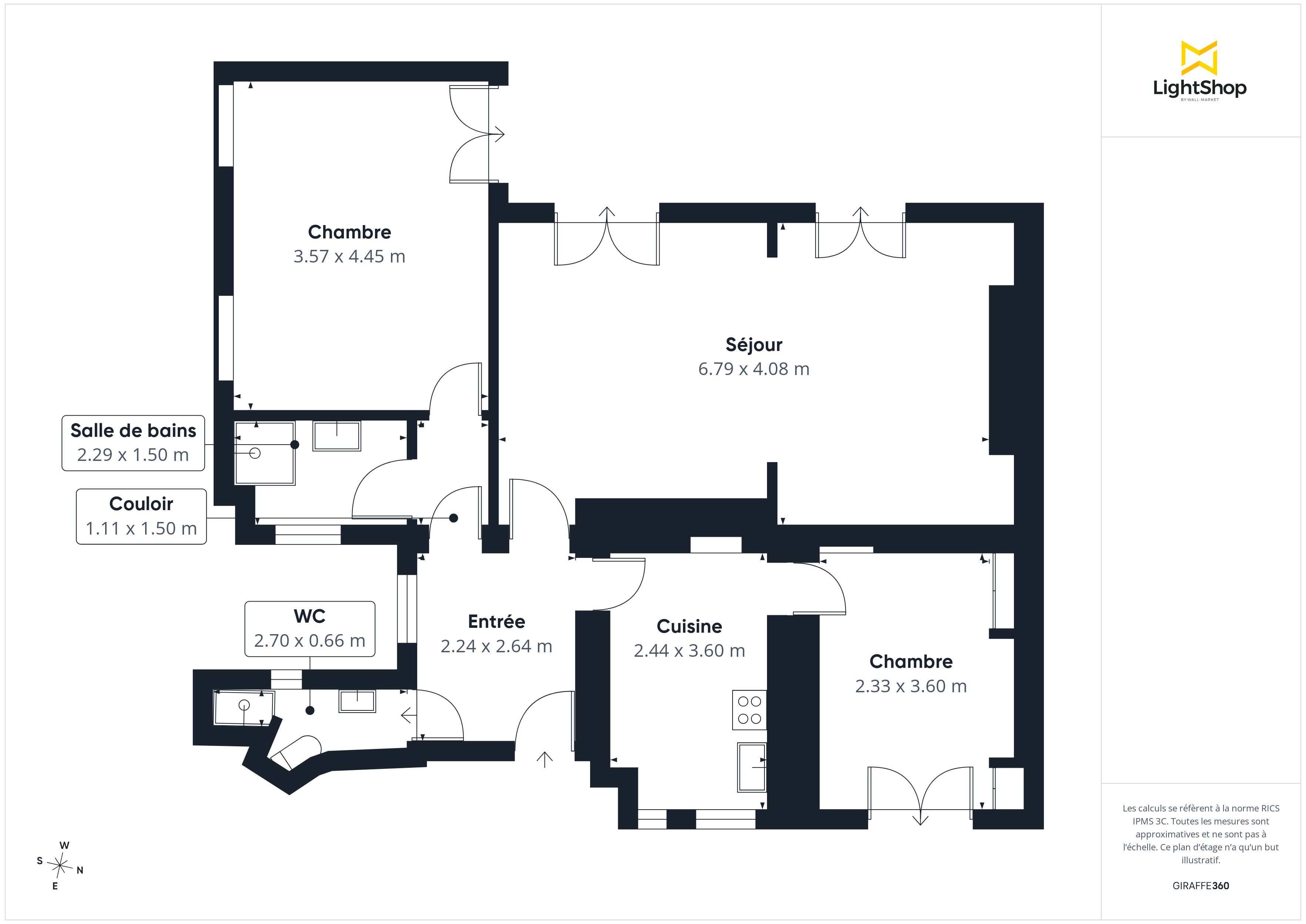 Plan 2D - Appartement 78.0 Paris