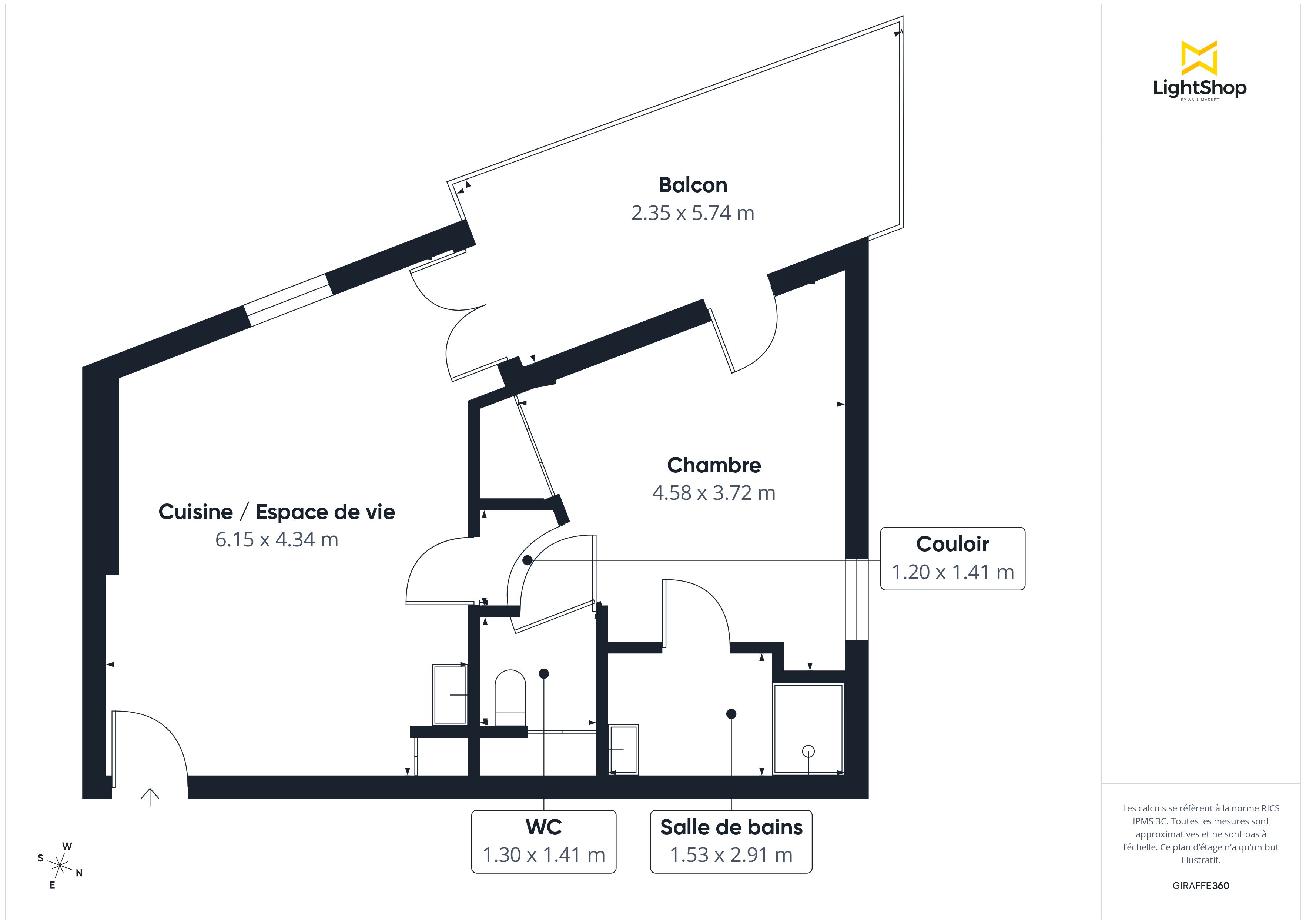Plan 2D - Appartement 45.17 Saint-Sébastien-sur-Loire