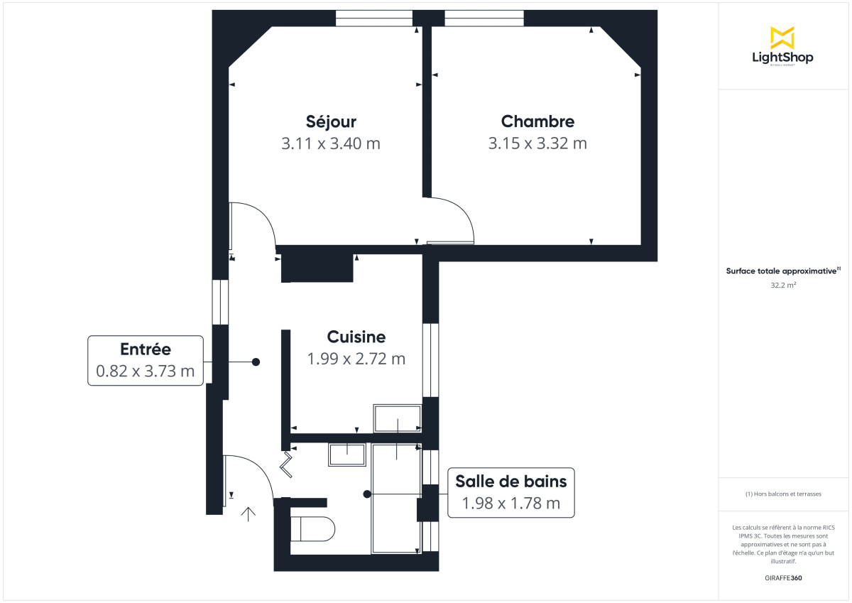 Appartement de 34.3 m² à Issy-les-Moulineaux