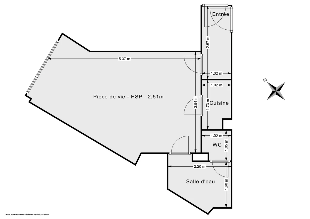Appartement de 27.39 m² à Paris