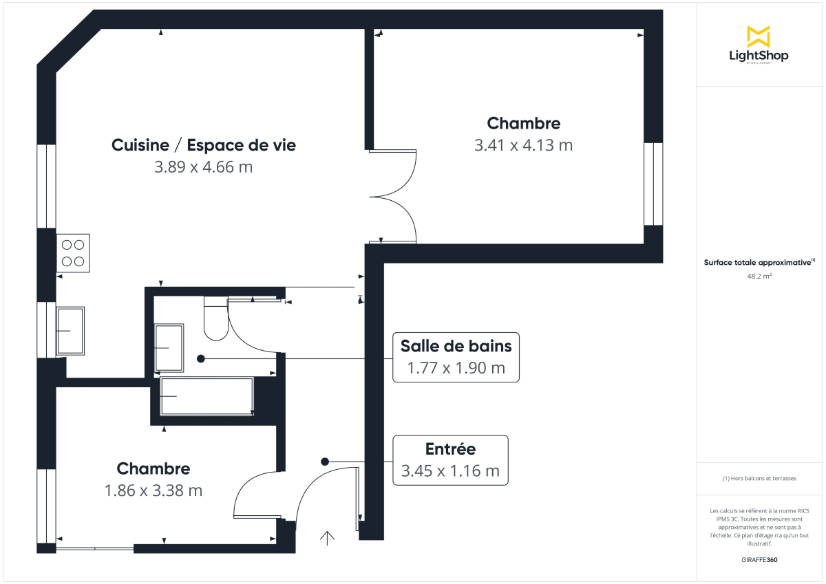 Appartement de 49.5 m² à Clamart
