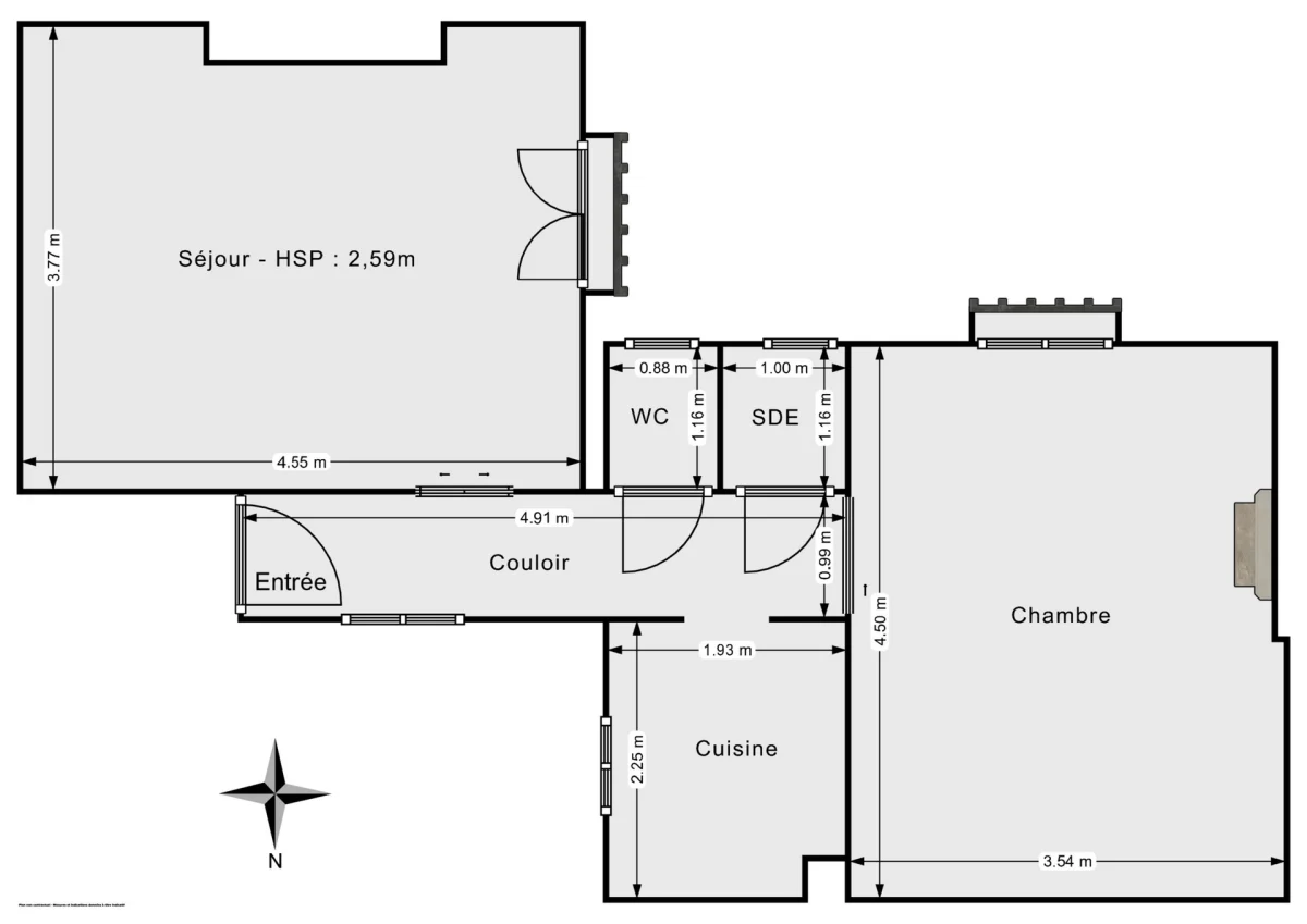 Appartement de 44.5 m² à Paris