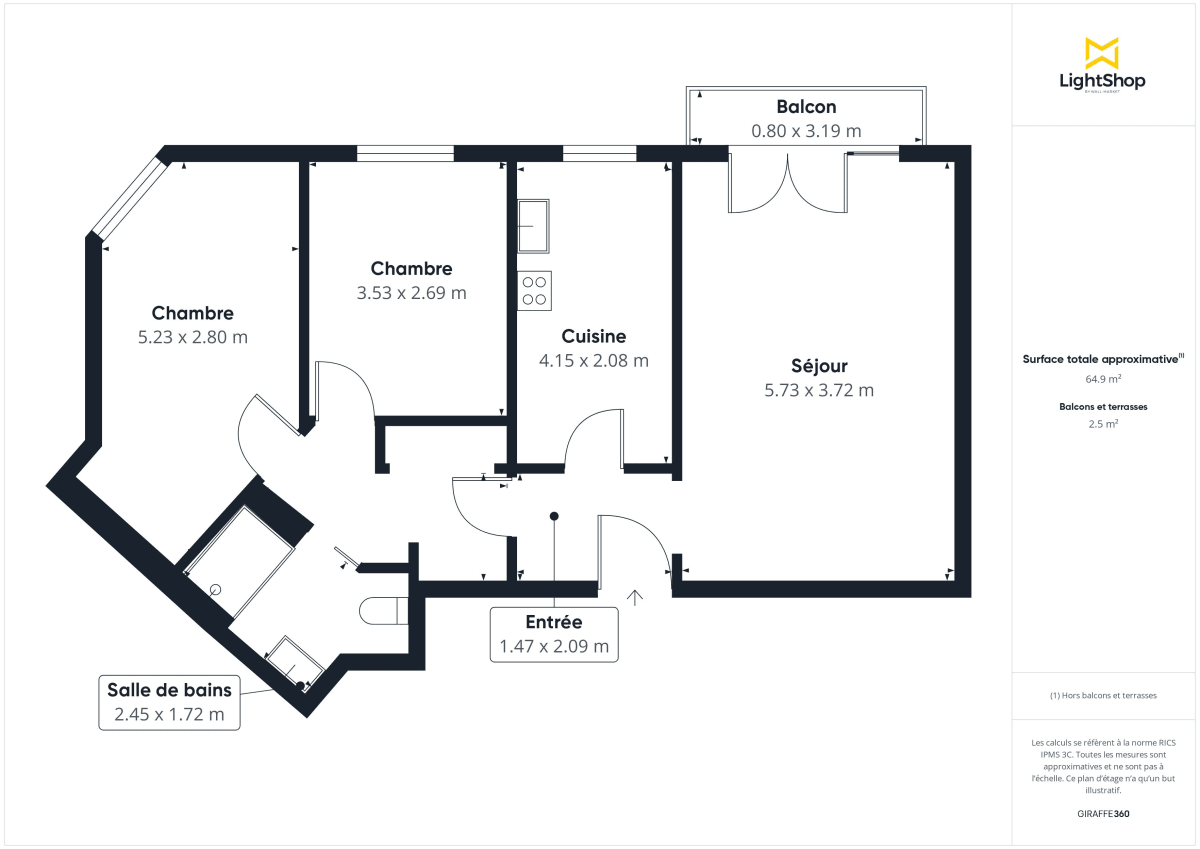 Appartement de 65.0 m² à Issy-les-Moulineaux