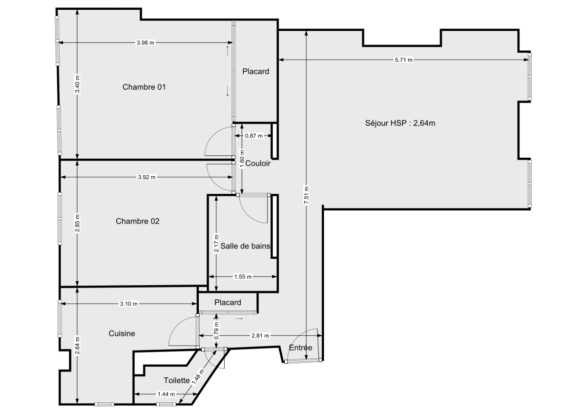 Appartement de 63.0 m² à Paris