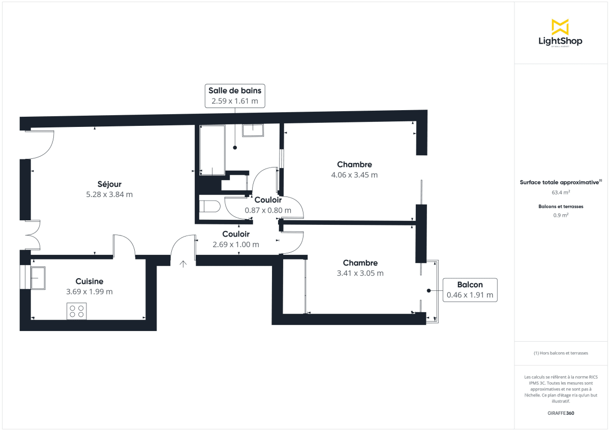 Appartement de 64.0 m² à Paris