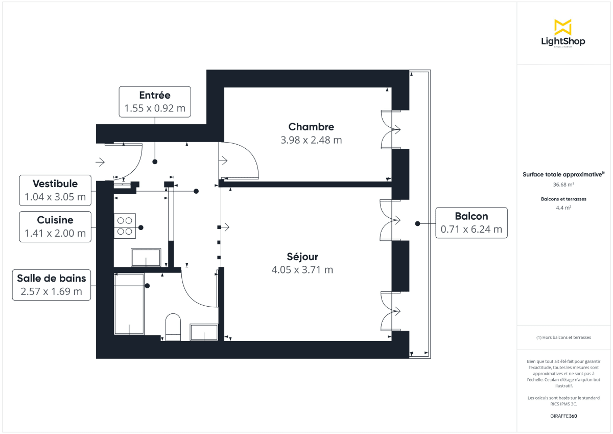 Appartement de 38.0 m² à Paris