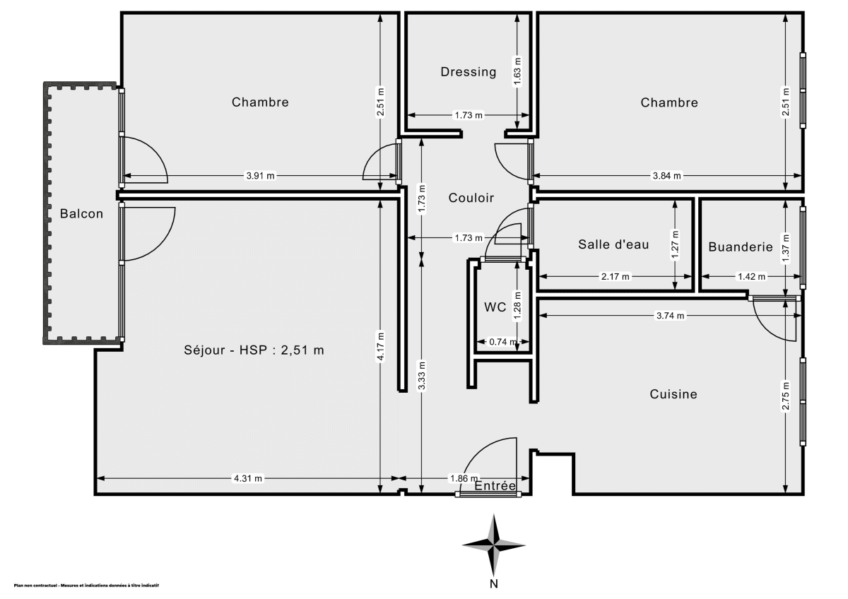 Appartement de 63.73 m² à Orvault