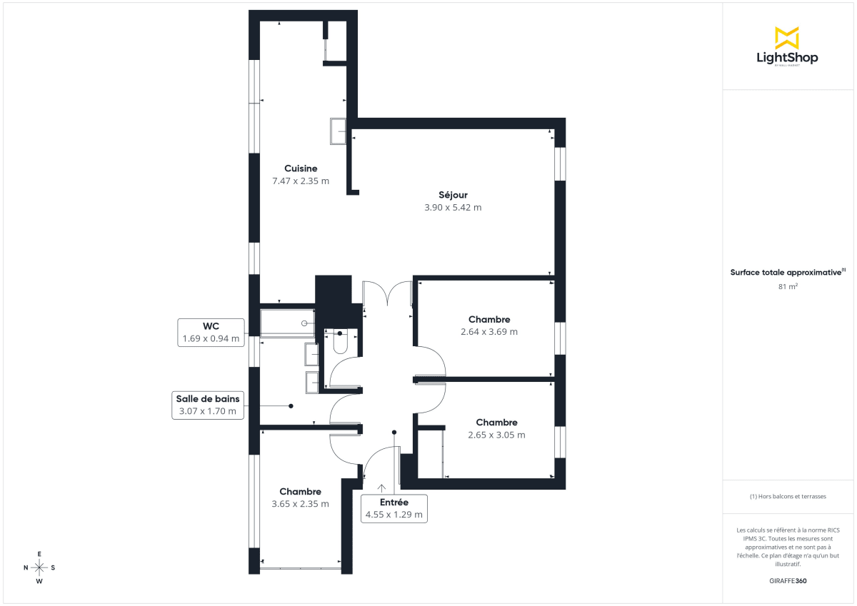 Appartement de 82.5 m² à Bordeaux