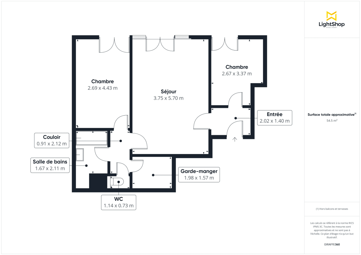 Appartement de 55.13 m² à Paris