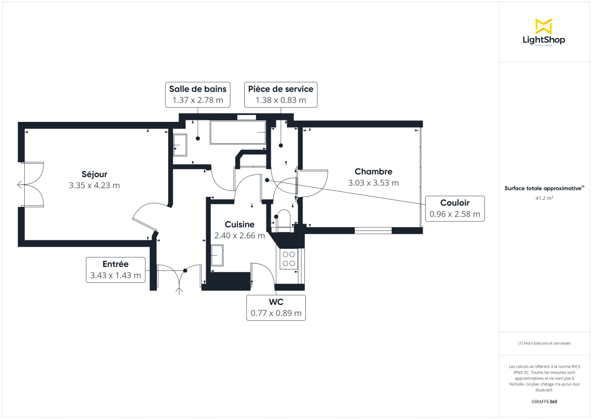 Appartement de 43.8 m² à Paris