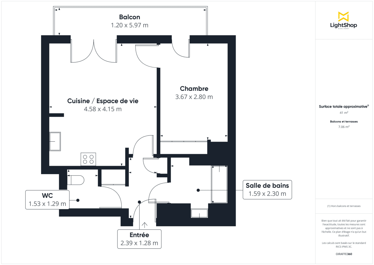 Appartement de 42.08 m² à Issy-les-Moulineaux