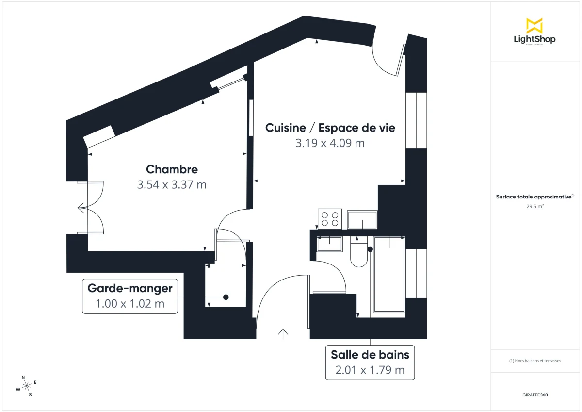 Appartement de 30.85 m² à Paris