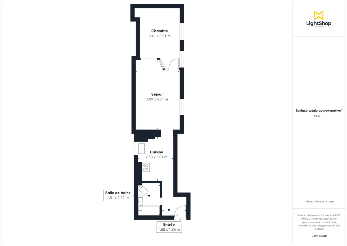 Appartement de 38.13 m² à Paris
