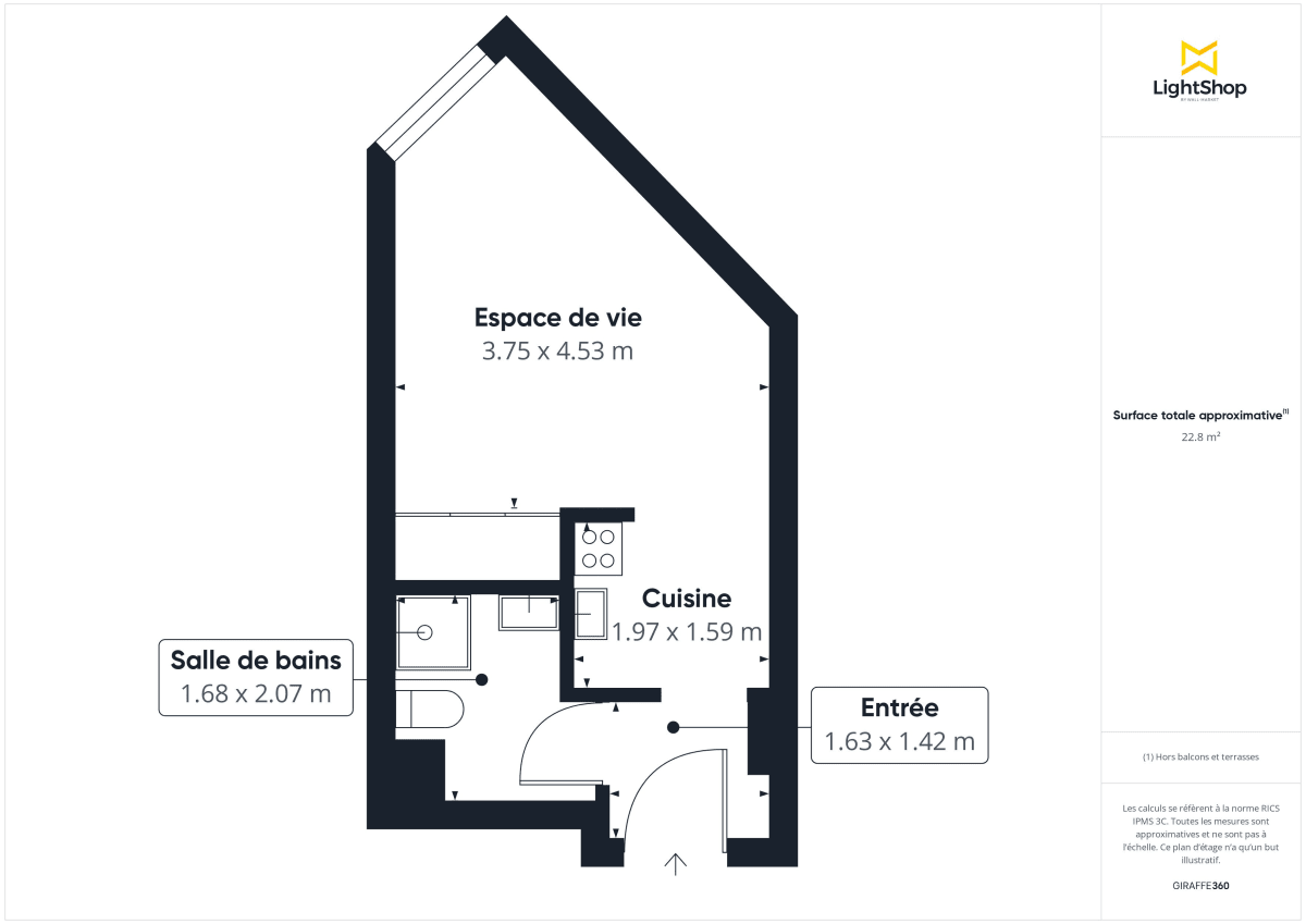 Appartement de 23.0 m² à Suresnes