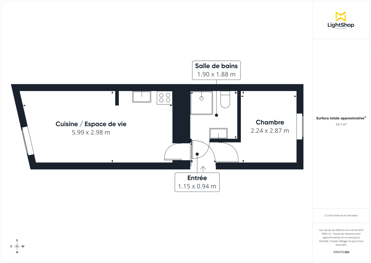 Appartement de 29.73 m² à Nantes