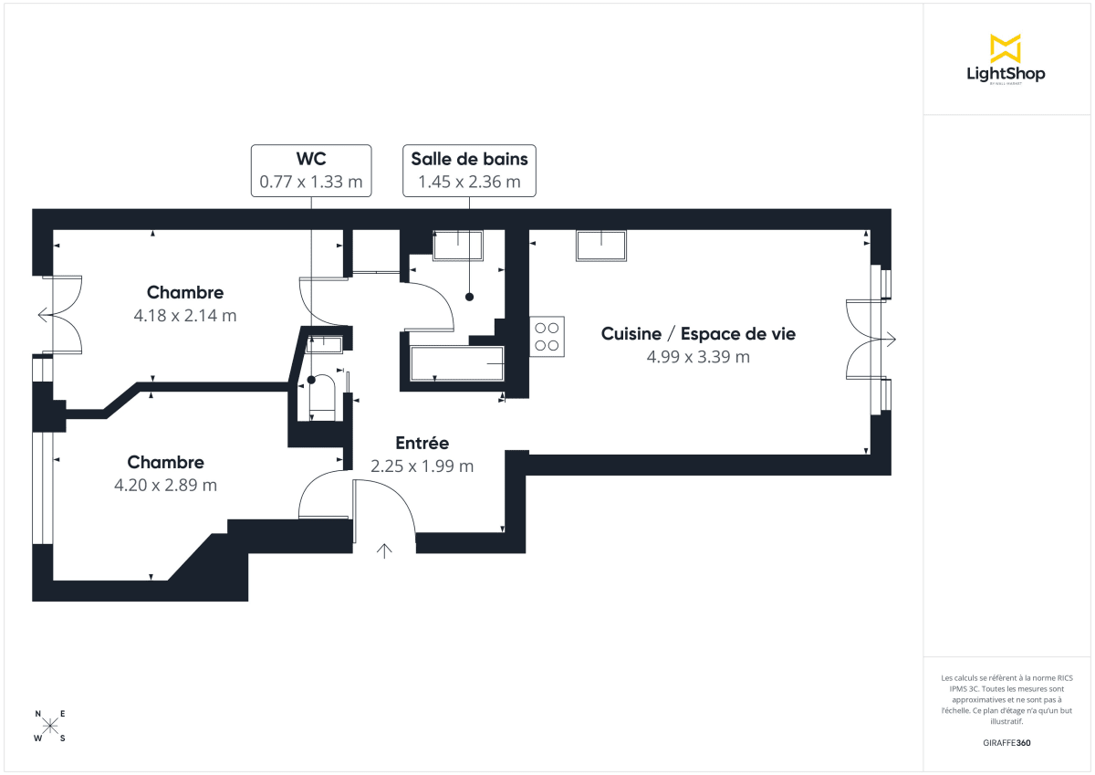 Appartement de 45.0 m² à Paris