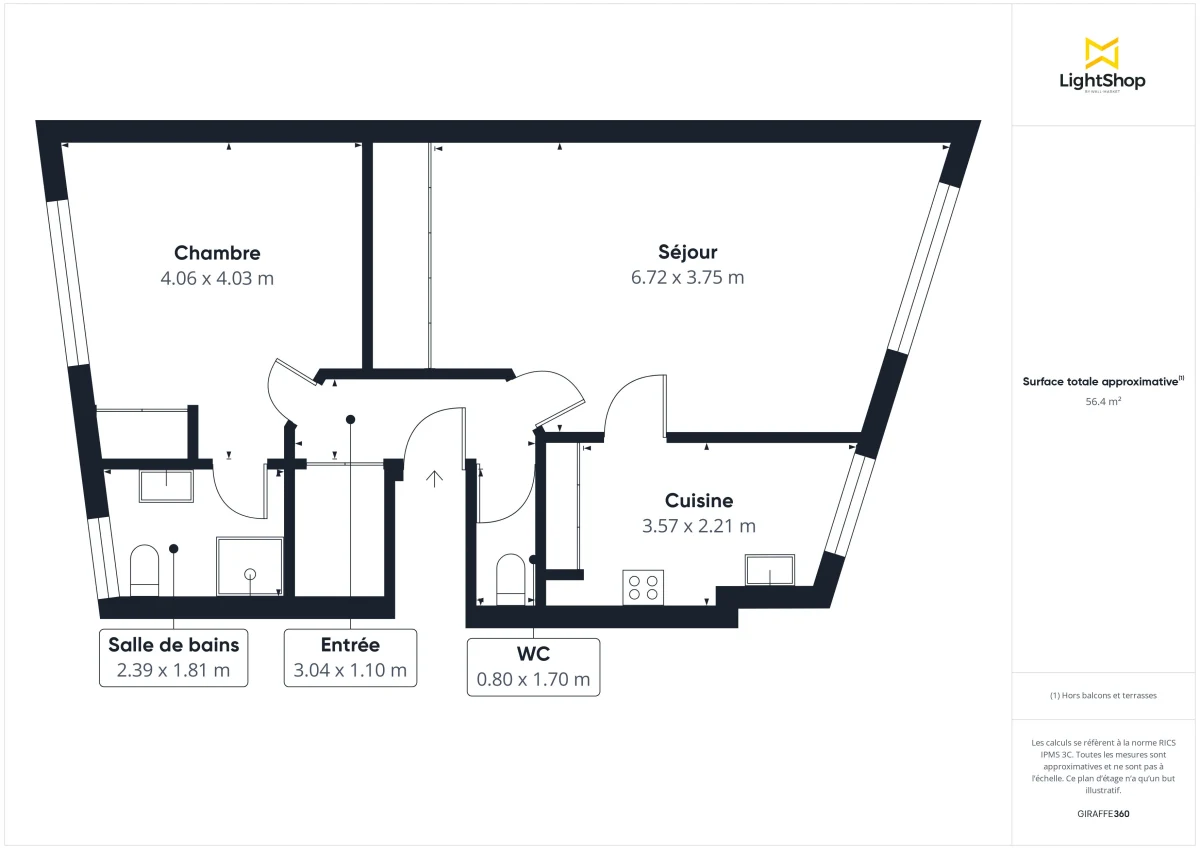Appartement de 55.0 m² à Bordeaux