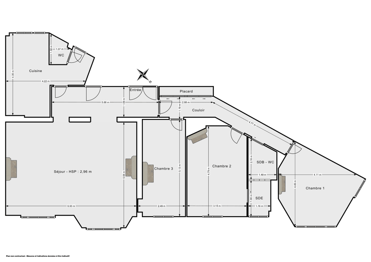 Appartement de 114.0 m² à Paris