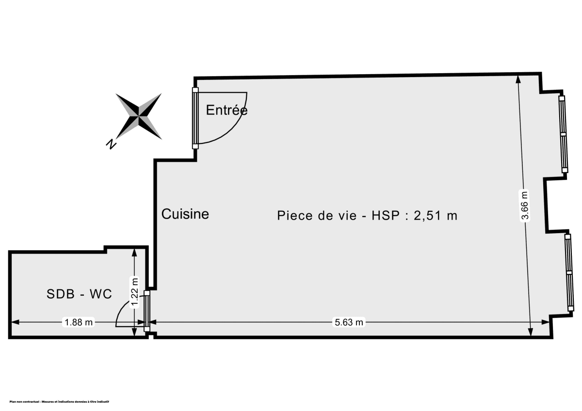 Appartement de 22.0 m² à Paris