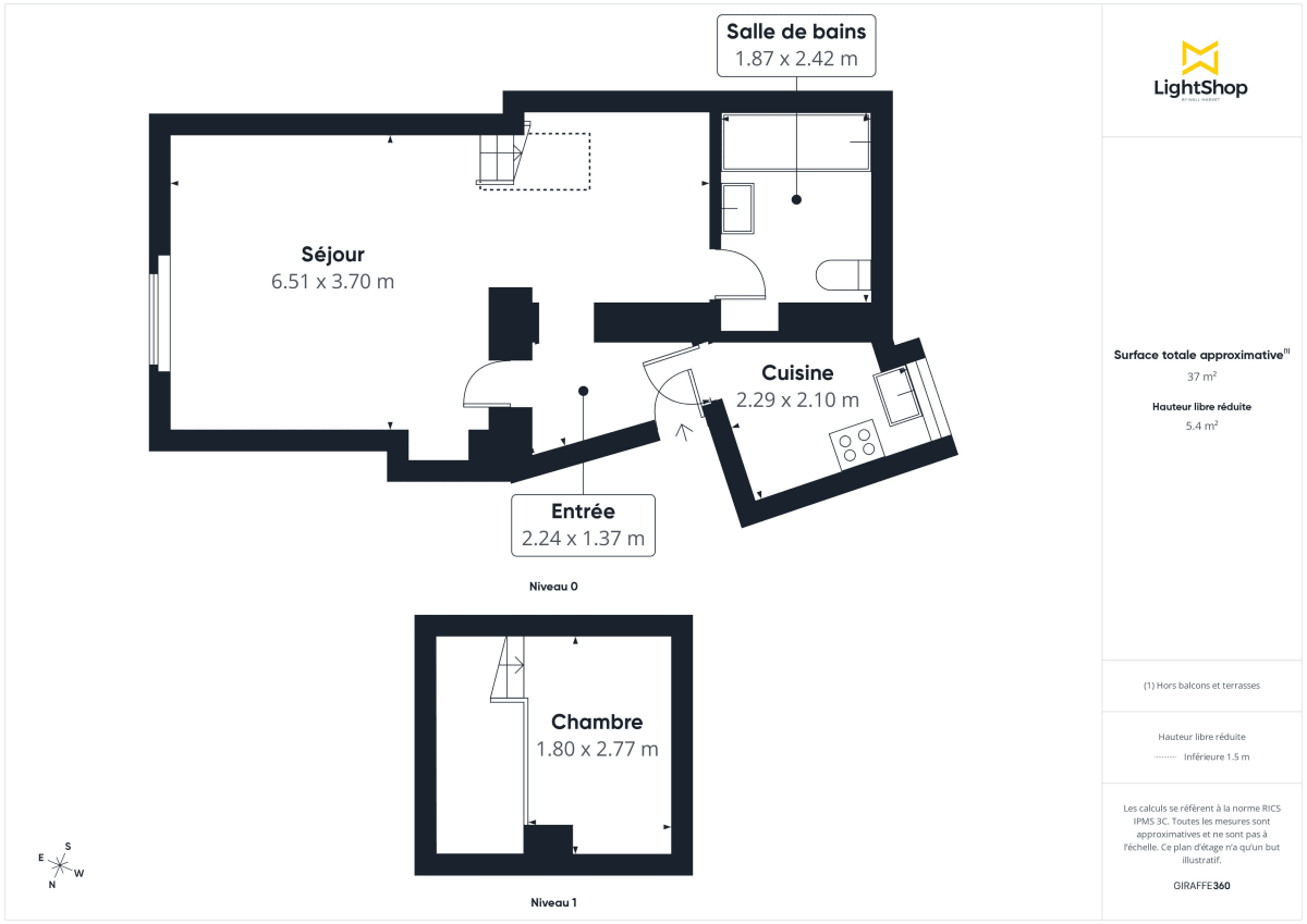 Appartement de 39.62 m² à Paris