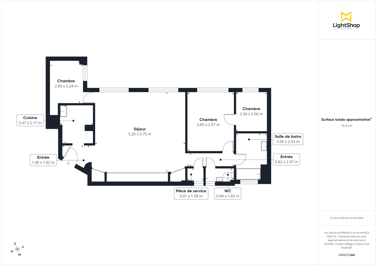 Appartement de 76.29 m² à Paris