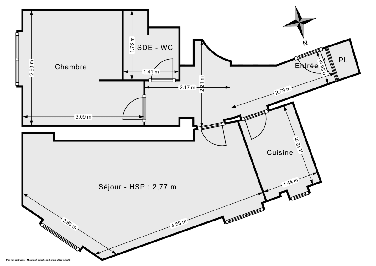 Appartement de 35.45 m² à Paris