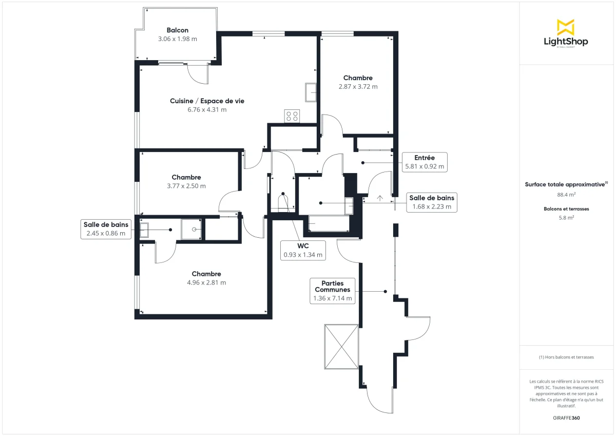 Appartement de 77.0 m² à Villeurbanne