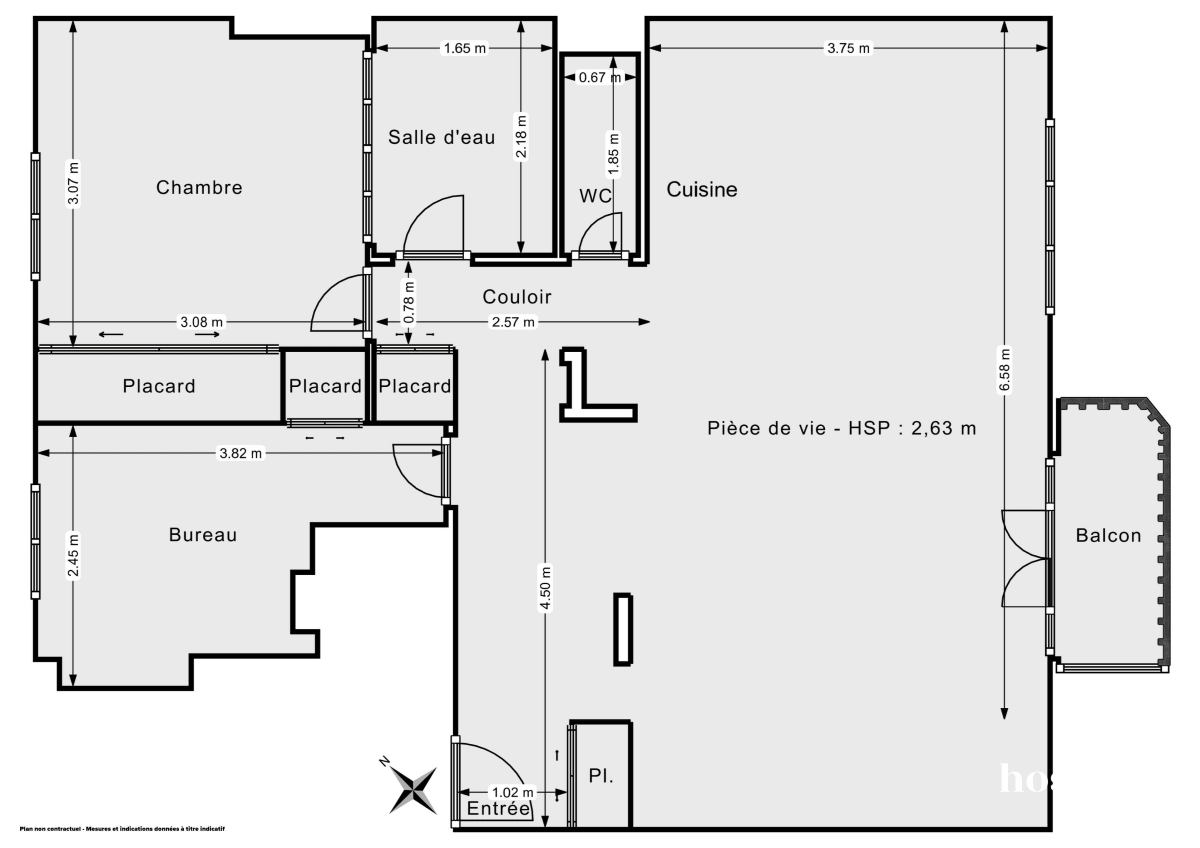 Appartement de 63.0 m² à Paris