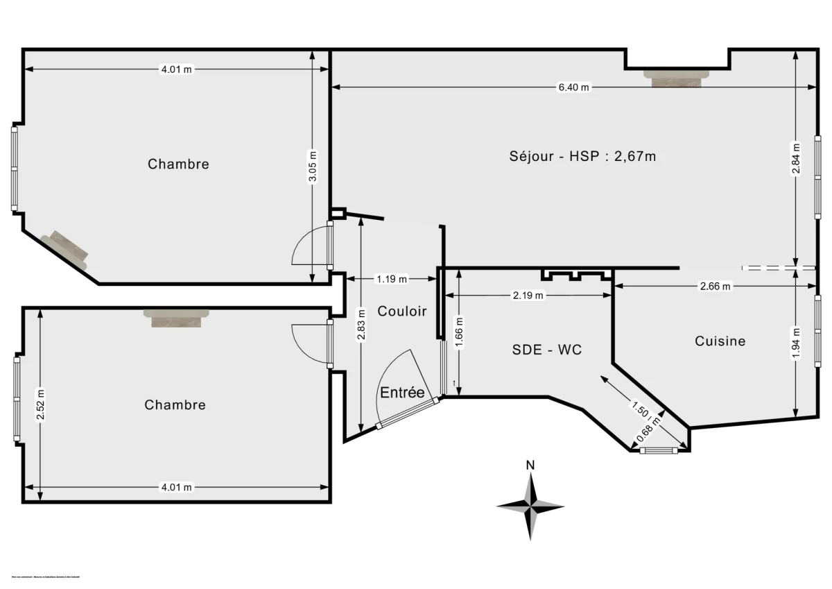 Appartement de 50.41 m² à Paris