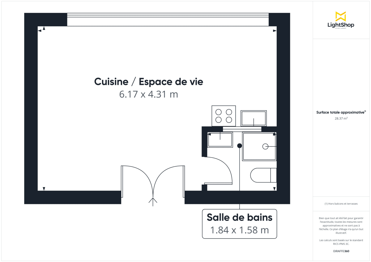 Appartement de 27.0 m² à Paris