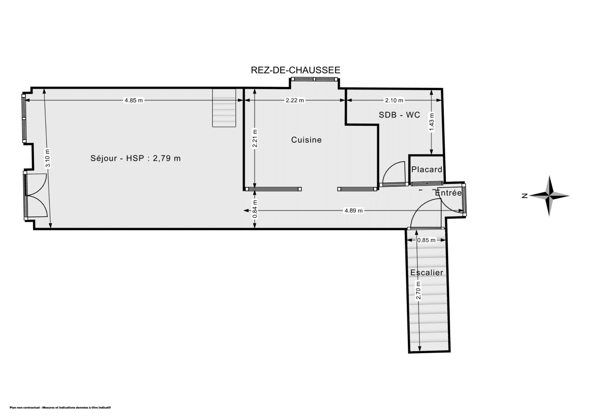 Appartement de 46.5 m² à Paris