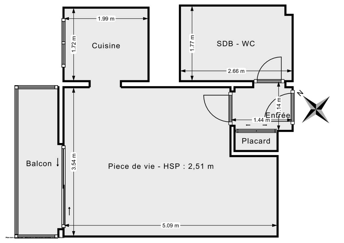 Appartement de 26.67 m² à Paris