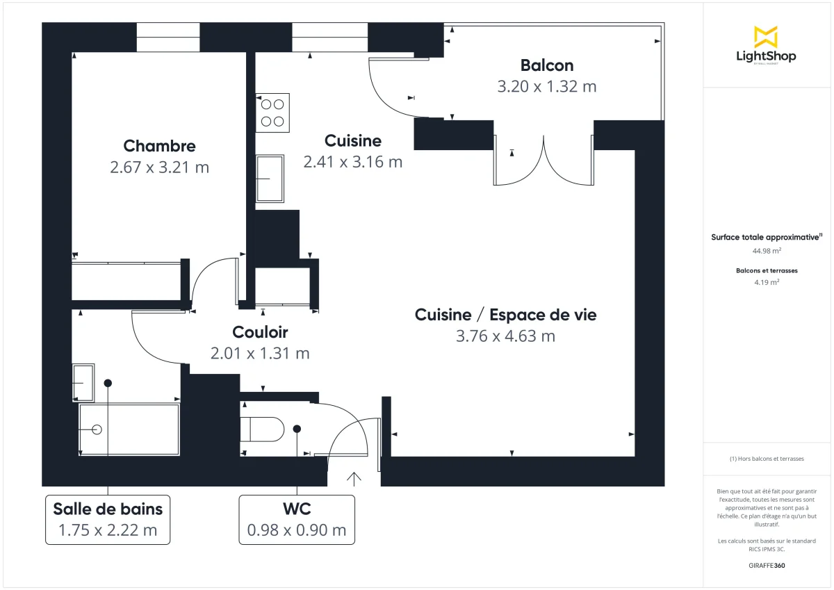 Appartement de 44.75 m² à Lyon